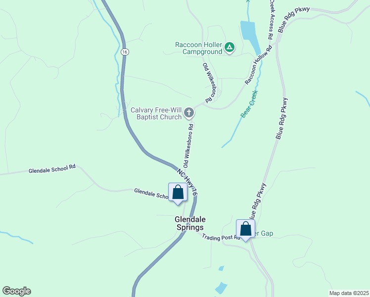 map of restaurants, bars, coffee shops, grocery stores, and more near 3194 Old Wilkesboro Road in Jefferson