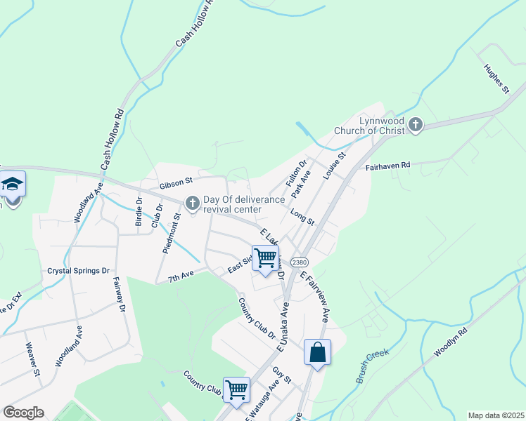 map of restaurants, bars, coffee shops, grocery stores, and more near 1312 Patrick Drive in Johnson City