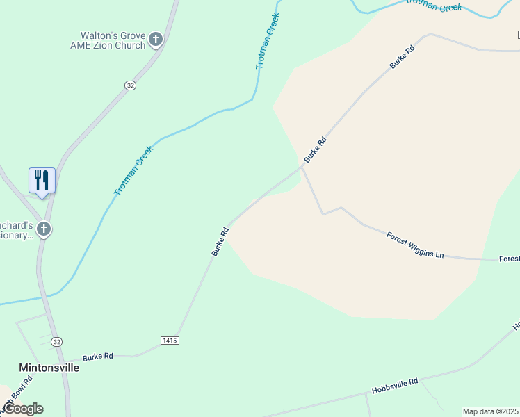 map of restaurants, bars, coffee shops, grocery stores, and more near 190 Burke Road in Hobbsville