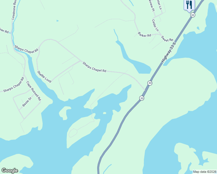 map of restaurants, bars, coffee shops, grocery stores, and more near Palmers Junction Road in New Tazewell