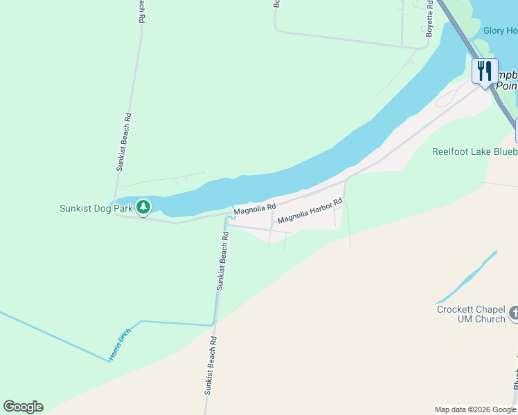 map of restaurants, bars, coffee shops, grocery stores, and more near 920 Magnolia Road in Tiptonville