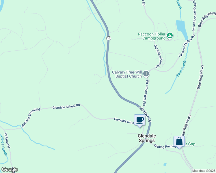 map of restaurants, bars, coffee shops, grocery stores, and more near 6806 North Carolina 16 in Jefferson