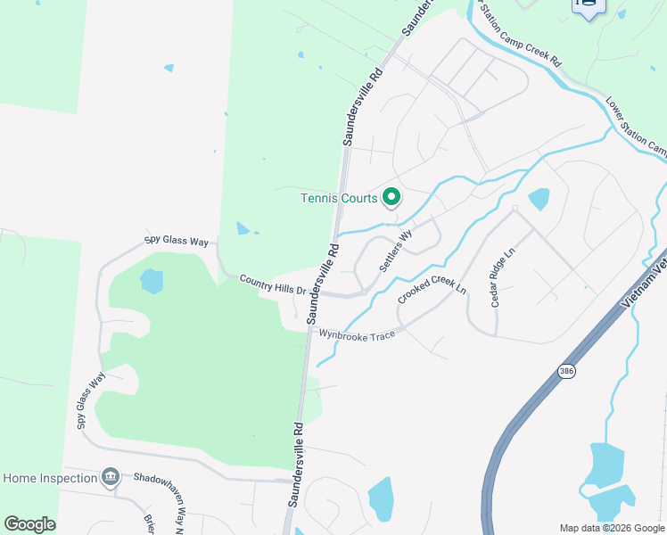 map of restaurants, bars, coffee shops, grocery stores, and more near 104 Camp Creek Court in Hendersonville
