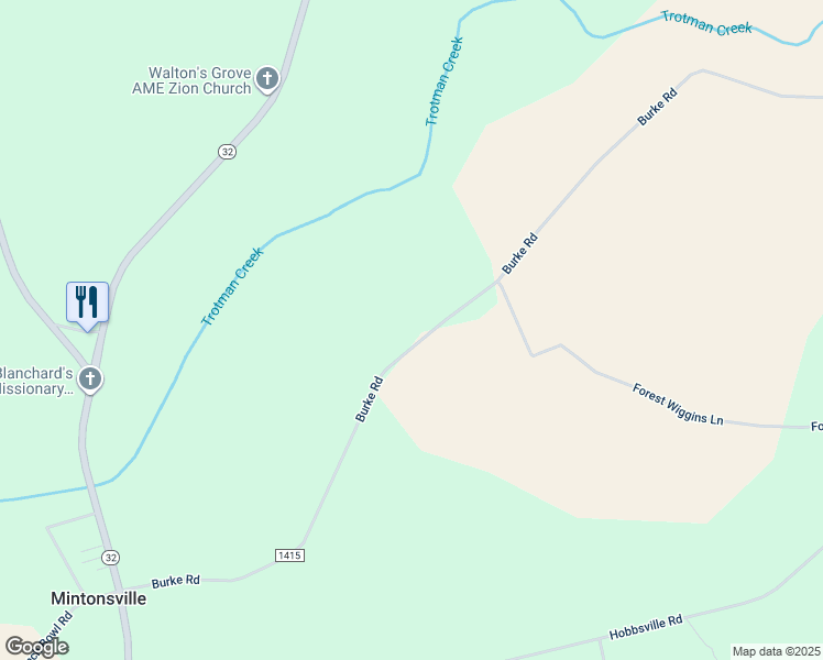 map of restaurants, bars, coffee shops, grocery stores, and more near 190 Burke Road in Hobbsville