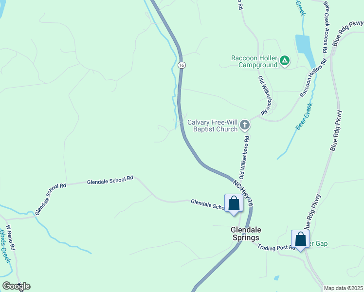 map of restaurants, bars, coffee shops, grocery stores, and more near 6806 North Carolina 16 in Jefferson