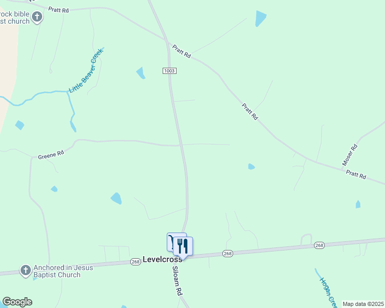 map of restaurants, bars, coffee shops, grocery stores, and more near 3853 Siloam Road in Dobson