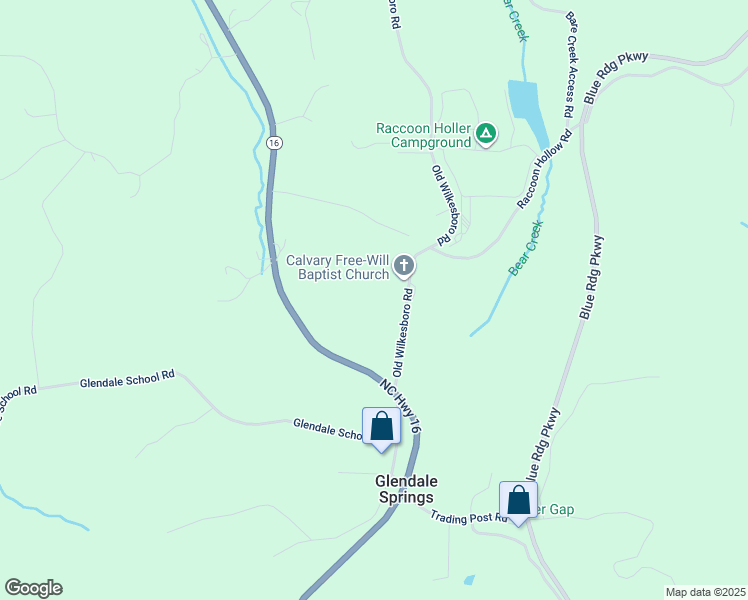 map of restaurants, bars, coffee shops, grocery stores, and more near 3122 Old Wilkesboro Road in Jefferson