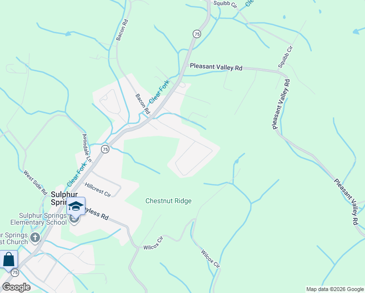 map of restaurants, bars, coffee shops, grocery stores, and more near 158 Highland Road in Jonesborough