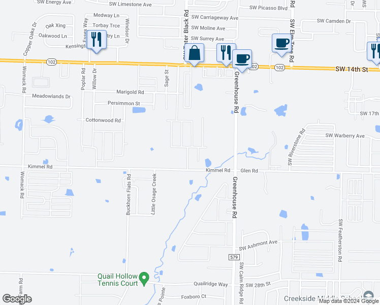 map of restaurants, bars, coffee shops, grocery stores, and more near 510 Vee Street in Centerton