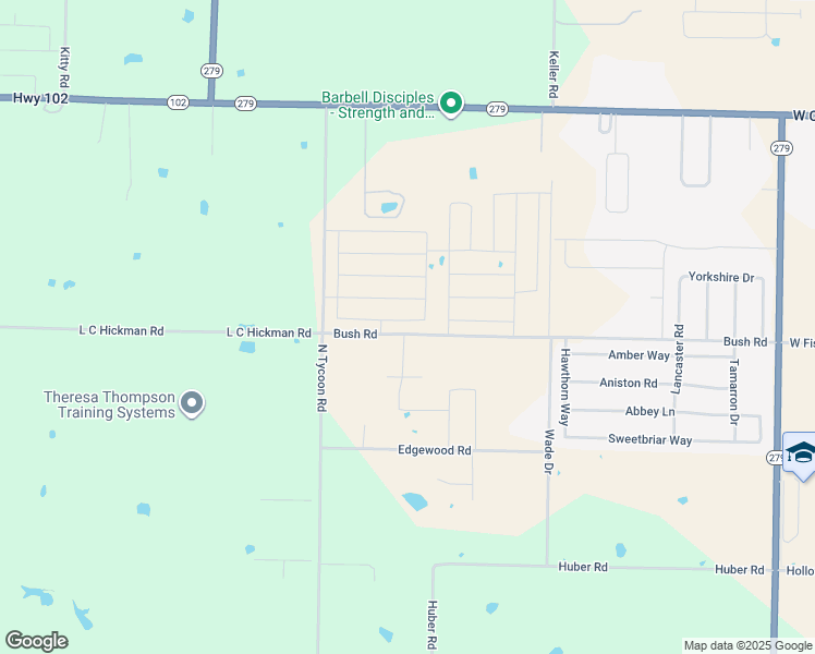 map of restaurants, bars, coffee shops, grocery stores, and more near 12921 Bush Road in Centerton