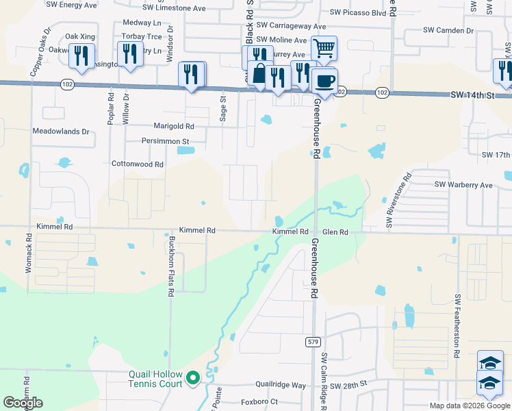 map of restaurants, bars, coffee shops, grocery stores, and more near 510 Vee Street in Centerton