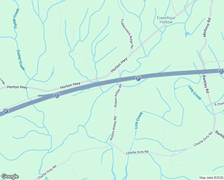 map of restaurants, bars, coffee shops, grocery stores, and more near 111 Garden Oaks Lane in Greeneville