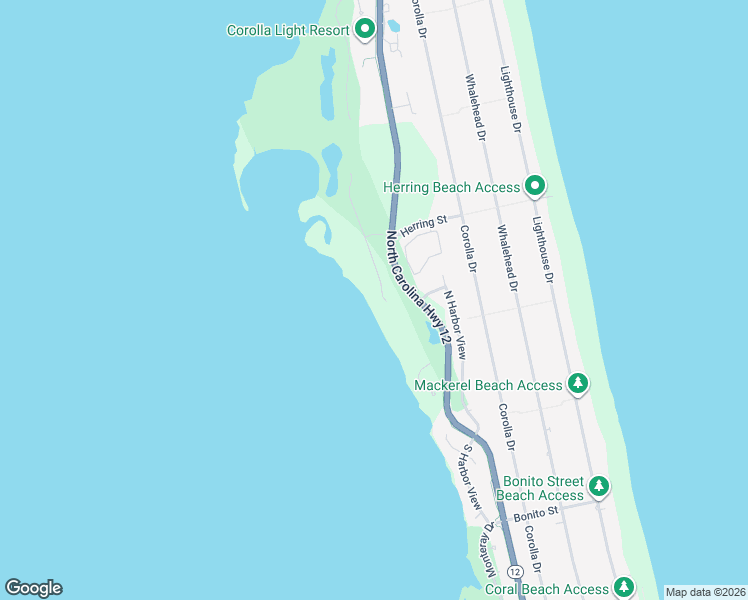 map of restaurants, bars, coffee shops, grocery stores, and more near Cruz Bay Lane in Corolla
