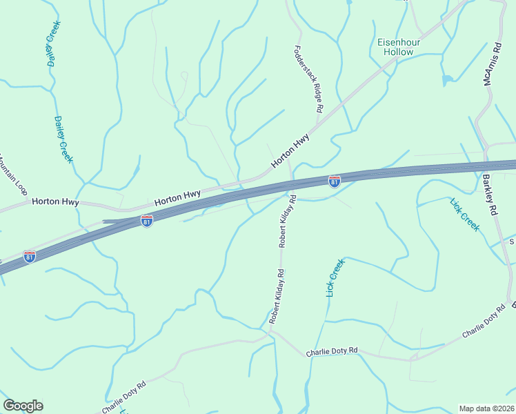 map of restaurants, bars, coffee shops, grocery stores, and more near 111 Garden Oaks Lane in Greeneville