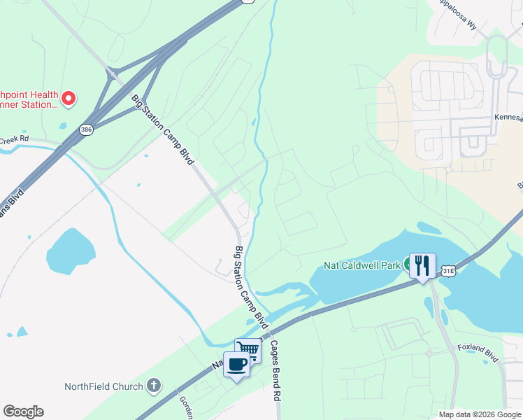 map of restaurants, bars, coffee shops, grocery stores, and more near 1033 Lakeland Drive in Gallatin