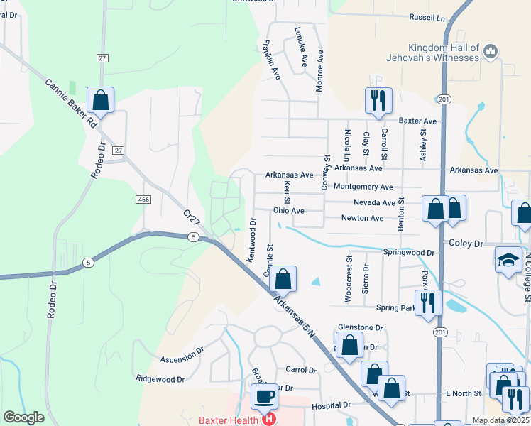 map of restaurants, bars, coffee shops, grocery stores, and more near 901 Ohio Avenue in Mountain Home