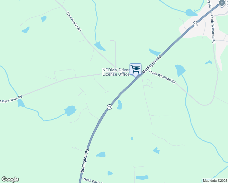 map of restaurants, bars, coffee shops, grocery stores, and more near 3606 Burlington Road in Roxboro