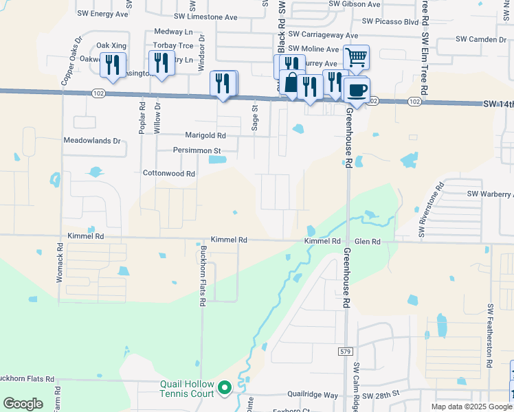 map of restaurants, bars, coffee shops, grocery stores, and more near 1710 Kimmel Road in Centerton