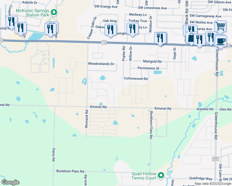 map of restaurants, bars, coffee shops, grocery stores, and more near 1031 Lakeview Drive in Centerton