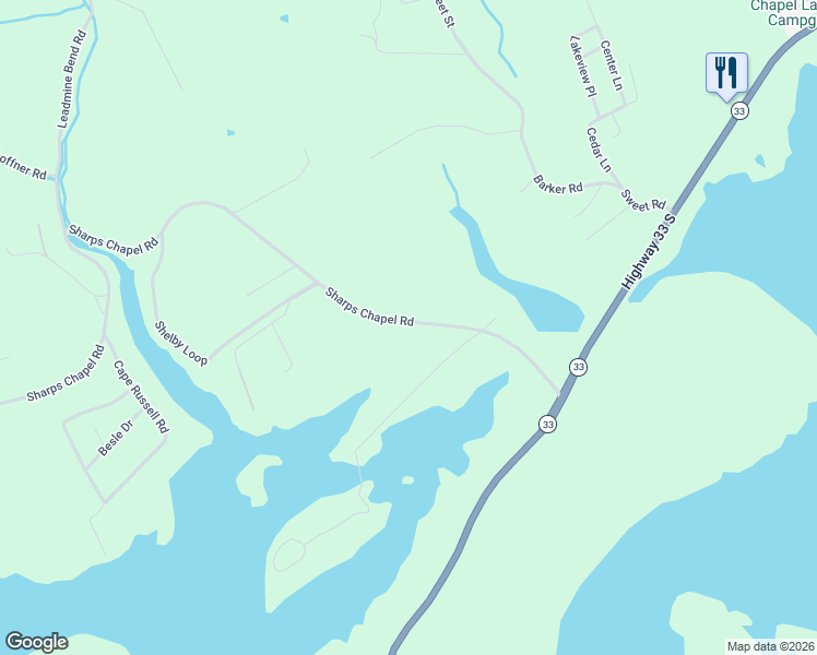 map of restaurants, bars, coffee shops, grocery stores, and more near 239 Sharps Chapel Road in New Tazewell