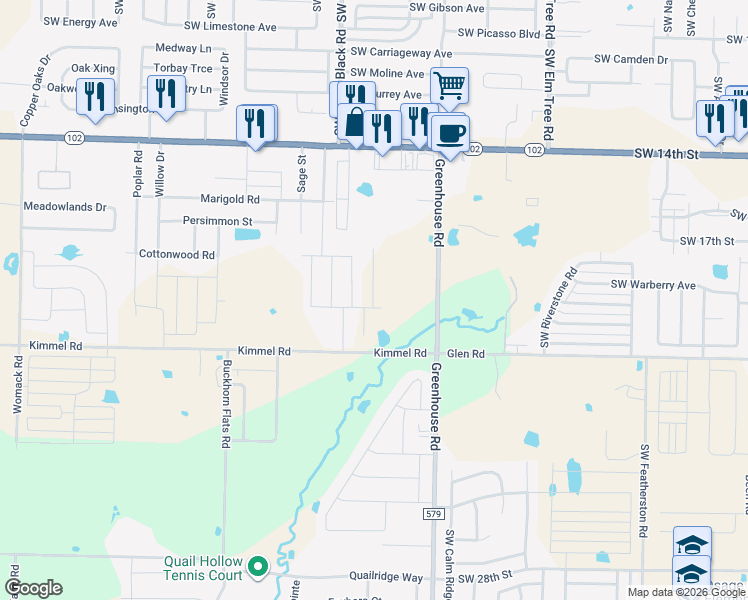 map of restaurants, bars, coffee shops, grocery stores, and more near 510 Vee Street in Centerton