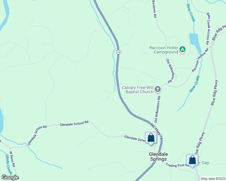 map of restaurants, bars, coffee shops, grocery stores, and more near 6718 North Carolina 16 in Jefferson