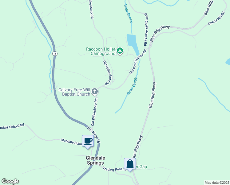 map of restaurants, bars, coffee shops, grocery stores, and more near 224 Raccoon Hollow Road in Jefferson