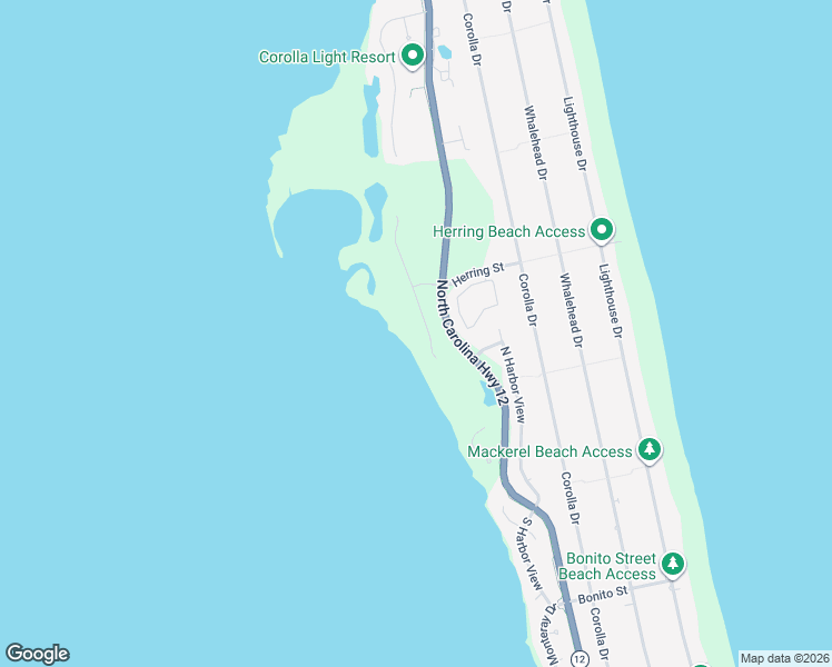 map of restaurants, bars, coffee shops, grocery stores, and more near Cruz Bay Lane in Corolla