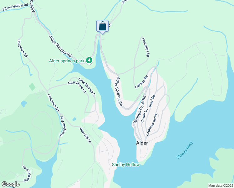 map of restaurants, bars, coffee shops, grocery stores, and more near 1322 Springs Dock Road in LaFollette