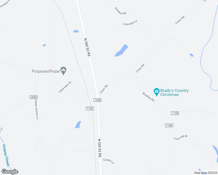 map of restaurants, bars, coffee shops, grocery stores, and more near 1110 Coon Road in Pinnacle