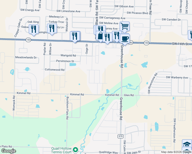 map of restaurants, bars, coffee shops, grocery stores, and more near 440 Barbet Drive in Centerton