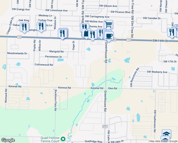 map of restaurants, bars, coffee shops, grocery stores, and more near 510 Vee Street in Centerton