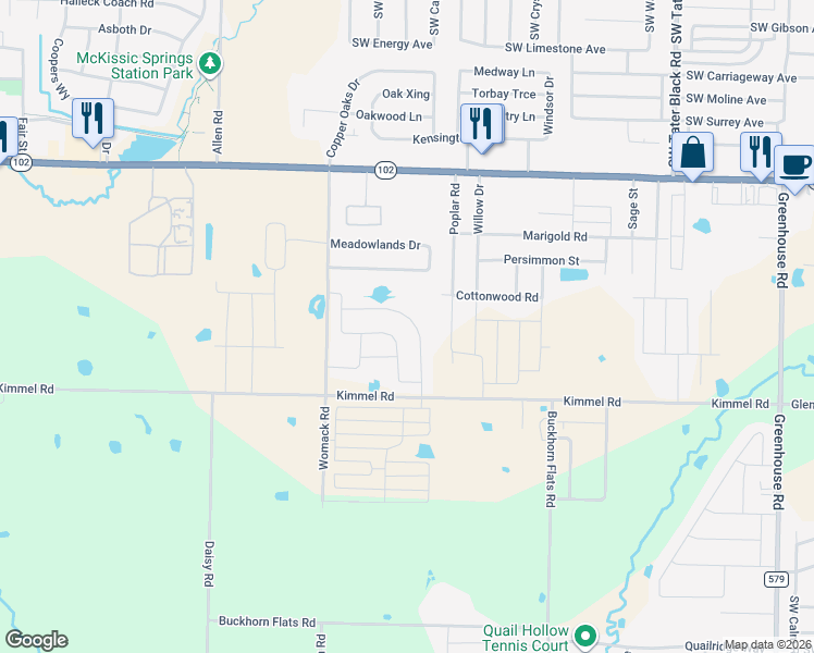 map of restaurants, bars, coffee shops, grocery stores, and more near 1179 East Centerton Boulevard in Centerton