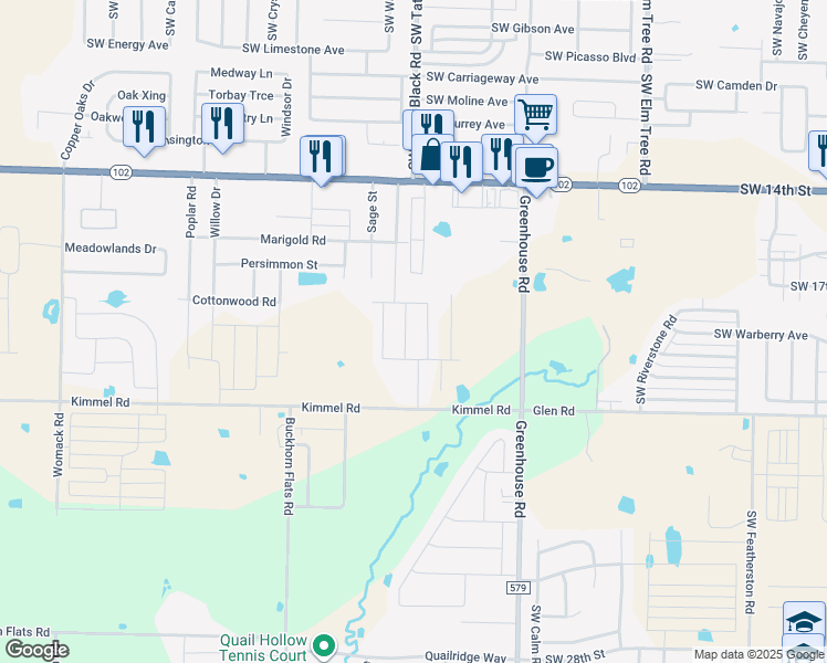 map of restaurants, bars, coffee shops, grocery stores, and more near 440 Barbet Drive in Centerton