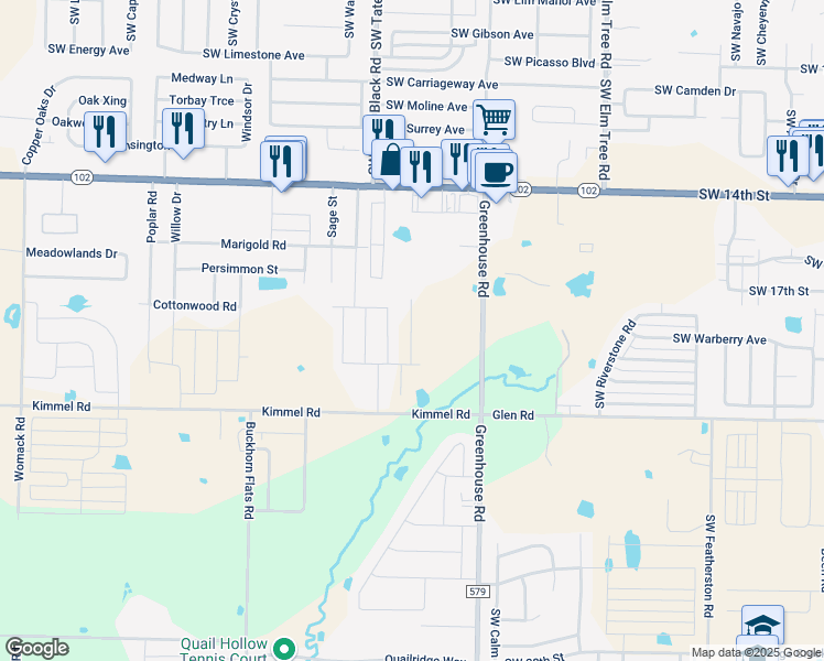 map of restaurants, bars, coffee shops, grocery stores, and more near 1720 Kimmel Road in Centerton