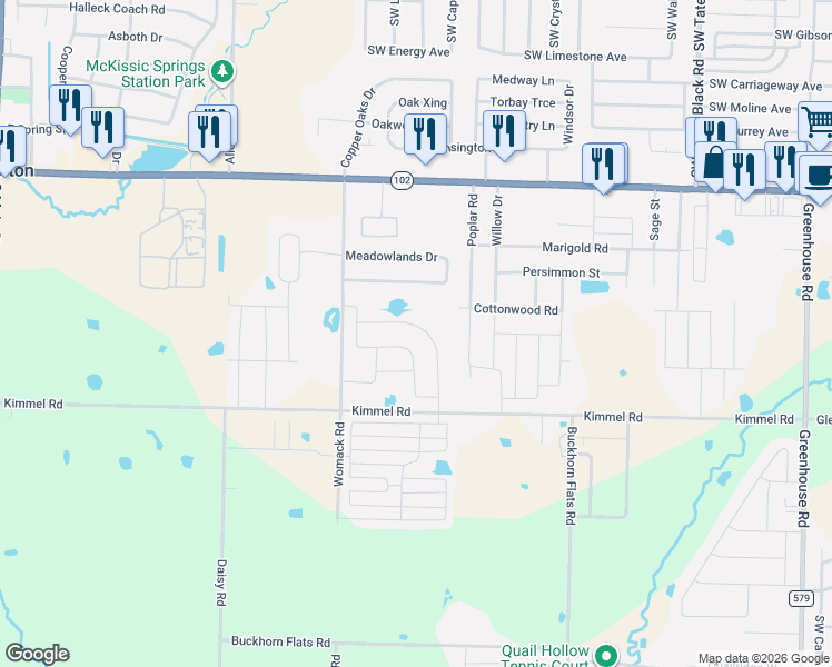 map of restaurants, bars, coffee shops, grocery stores, and more near 890 Lakeview Drive in Centerton