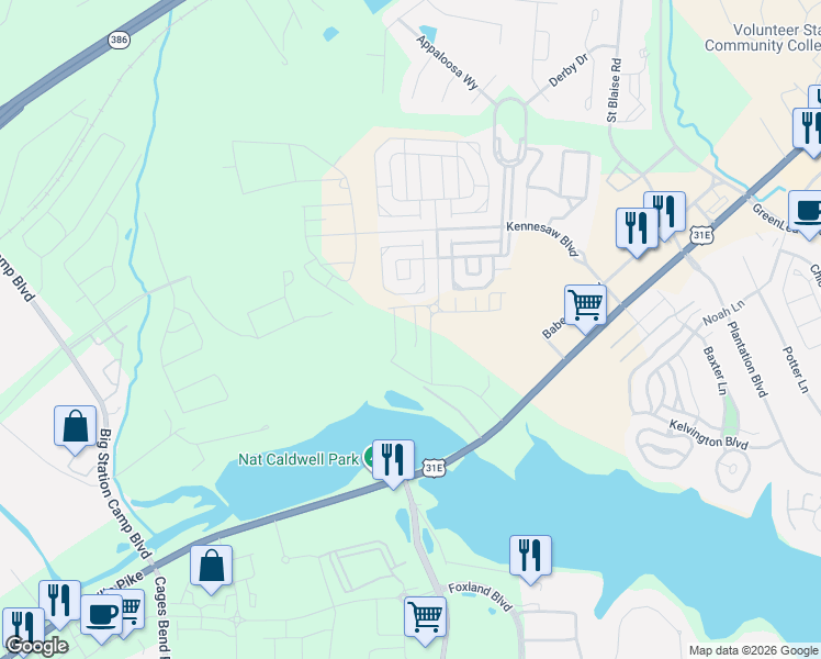 map of restaurants, bars, coffee shops, grocery stores, and more near 1138 McMahan Drive South in Gallatin