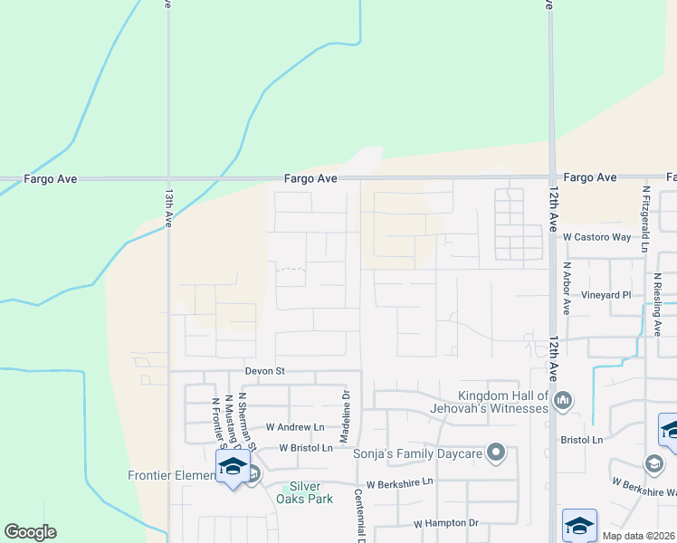 map of restaurants, bars, coffee shops, grocery stores, and more near 2262 Vineyard Court in Hanford