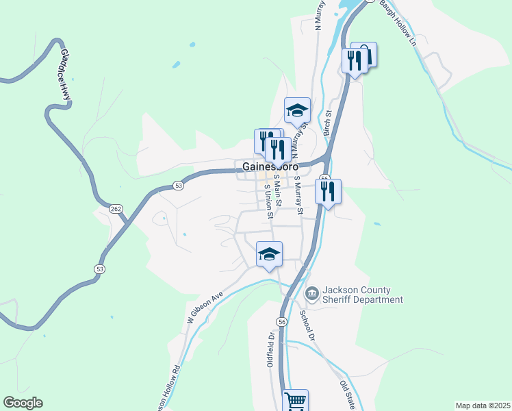 map of restaurants, bars, coffee shops, grocery stores, and more near 207 Montpelier Avenue in Gainesboro