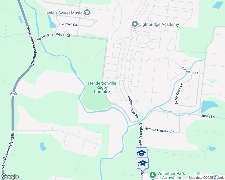 map of restaurants, bars, coffee shops, grocery stores, and more near 315 Tanglewood Lane in Hendersonville