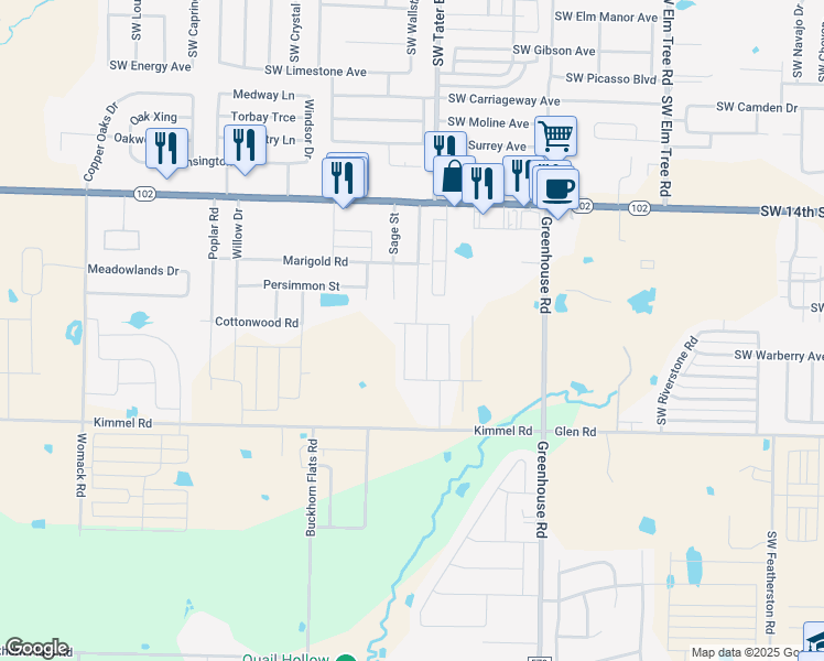 map of restaurants, bars, coffee shops, grocery stores, and more near 1720 Kimmel Road in Centerton
