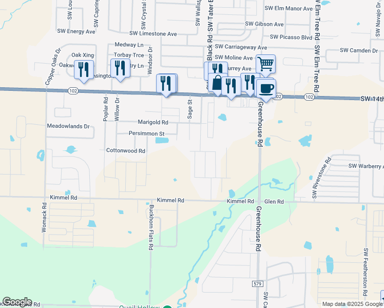 map of restaurants, bars, coffee shops, grocery stores, and more near 401 Barbet Drive in Centerton