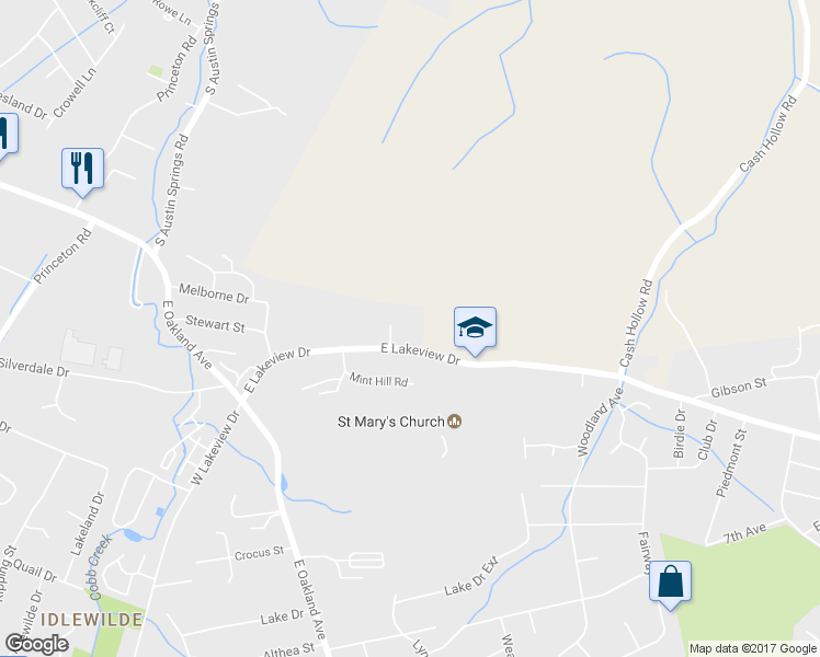 map of restaurants, bars, coffee shops, grocery stores, and more near 2300 East Lakeview Drive in Johnson City