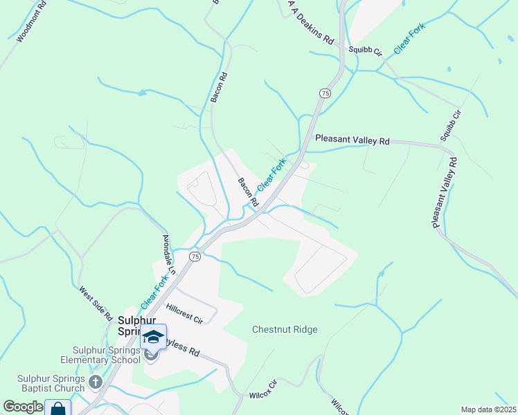 map of restaurants, bars, coffee shops, grocery stores, and more near 1188 Gray Station Sulphur Springs Road in Jonesborough