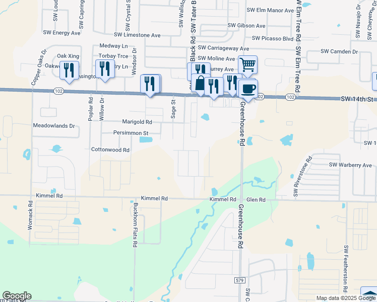 map of restaurants, bars, coffee shops, grocery stores, and more near 1720 Kimmel Road in Centerton