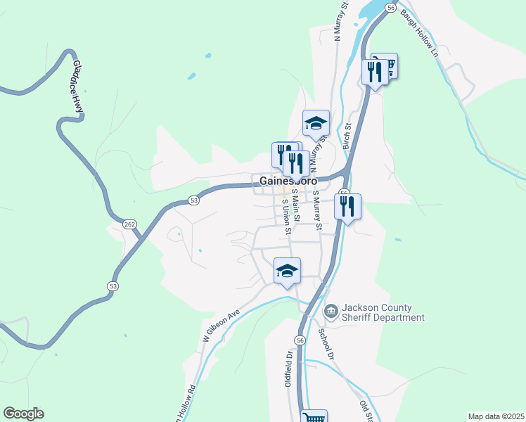 map of restaurants, bars, coffee shops, grocery stores, and more near 207 Montpelier Avenue in Gainesboro