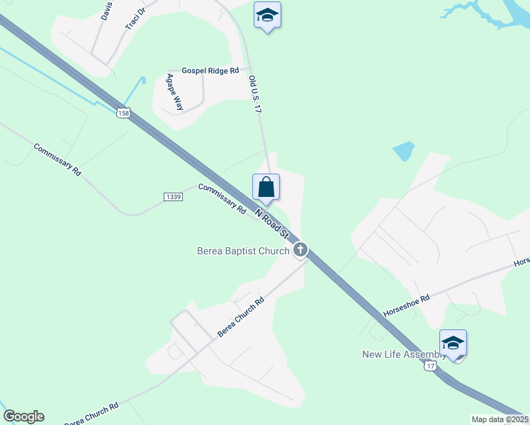 map of restaurants, bars, coffee shops, grocery stores, and more near 637 Old U.S. 17 in Elizabeth City