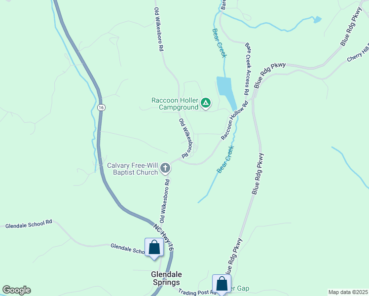 map of restaurants, bars, coffee shops, grocery stores, and more near 2870 Old Wilkesboro Road in Jefferson