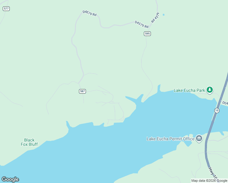 map of restaurants, bars, coffee shops, grocery stores, and more near 45816 County Road 587 in Jay