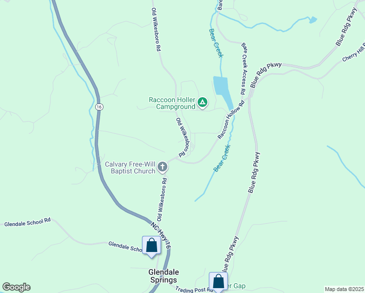 map of restaurants, bars, coffee shops, grocery stores, and more near 2870 Old Wilkesboro Road in Jefferson